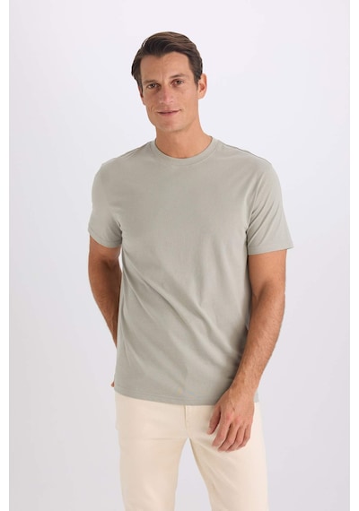DeFacto %100 Pamuk New Regular Fit Bisiklet Yaka Basic Düz Kısa Kollu Tişört V7699AZ25SPKH434