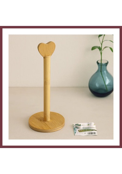 Storeşahin Bambu Kağıt Havluluk Yuvarlak Taban 12 Cm Kalp Sap 28.5 Cm Shn0720 ÇoK Renkli