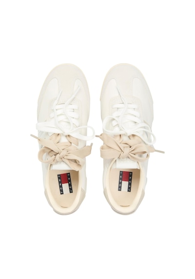 Tommy Hilfiger Th Kadın Yumuşak Süet Deri Rahat Taban Bej Sneaker-12223 Bej