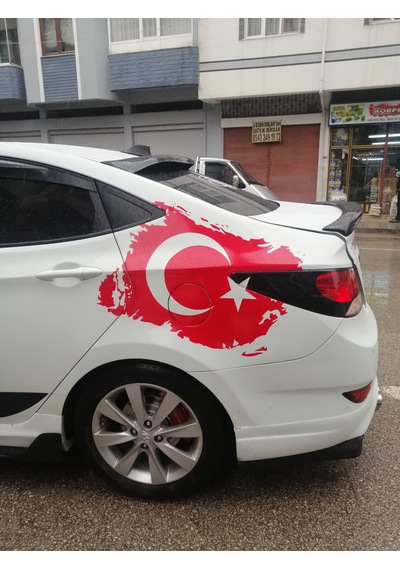 Ay Yıldız Sticker Türk Bayrağı Sticker Araba Sticker Kırmızı Kırmızı