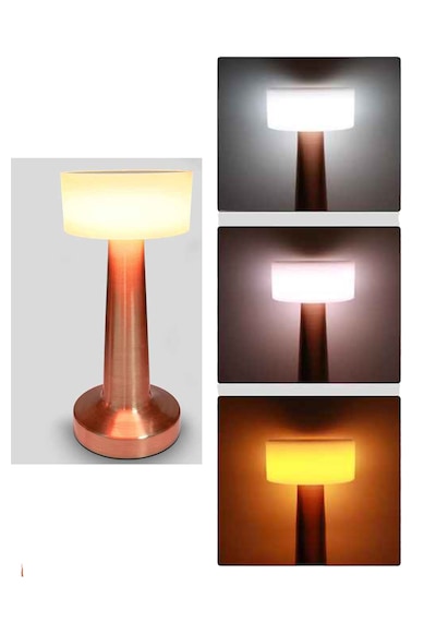 Rosegold Dekoratif Şarjlı Dokunmatik Led Masa Lambası Dimli 56r