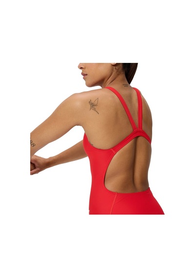 Speedo Solid Endurasoft Leaderback Kadın Yüzücü Mayosu Kırmızı
