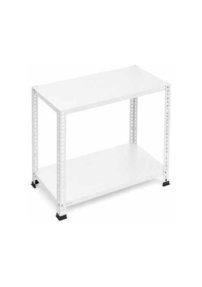 2 Katlı Çelik Raf 31x93x100 Cm Dayanıklı Metal Depolama Rafı Ev Tipi Ayakkabı Rafı Beyaz