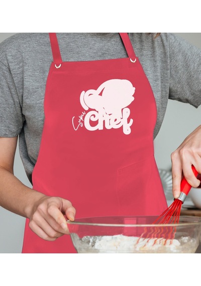 Bk Gift Profesyonel Chef Tasarımlı Kırmızı Mutfak Önlüğü, Aşçı Önlüğü, Şef Önlüğü, Ev si, Arkadaşa -11 Bej