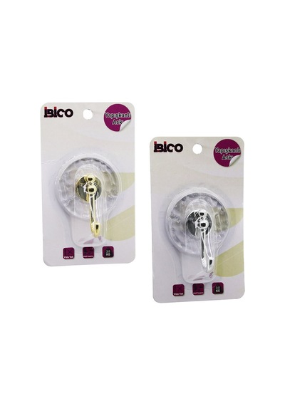 İbico İ17-015 Plastik Askı 3kg Gold Tekli Gümüş Krom Görünüm Yapışkanlı Mika Kristal Dalga Desen - 12'li Paket Diğer