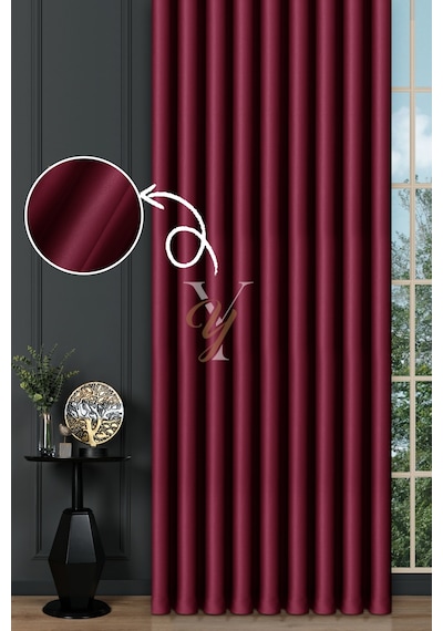 Blackout Fon Perde V-2039 Bordo Bordo