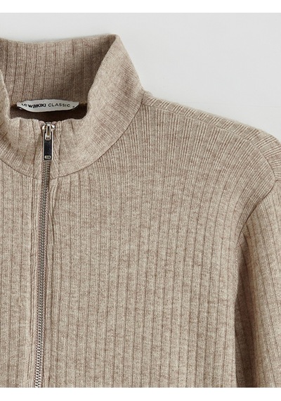 Lcw Everyday Bej Oversize Kadın Fitilli Tişört