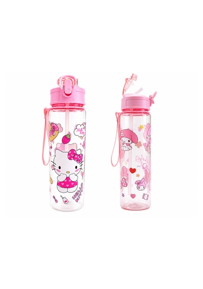 Fenomen My Melody Pipetli Matara 750 Ml Büyük Boy Askı Aparatlı Çantanın En Şirin Eşyası My Melody pembe