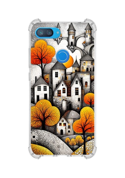 Printify Xiaomi Mi8 Lite İle Uyumlu Düşlerin Dansı Serisi Göçebe Şatolar Tasarımlı Uv Baskılı Köşe Korumalı Antişok Kılıf Şeffaf