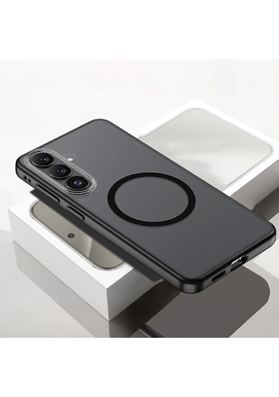 Galaxy S26 Uyumlu Kılıf M-safe Şarj Özellikli Mat Arka Yüzey Wlons Lola Kapak Siyah Siyah