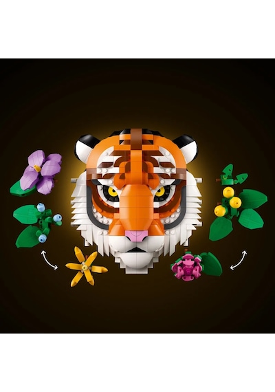 LEGO® Art Fauna Koleksiyonu – Kaplan 31217 - Yetişkinler için Çiçekli Dekoratif Model Yapım Seti (744 Parça)