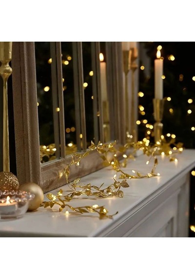 3 Metre Yaldızlı Gold Led Işık Dekoratif Ortam Ve Yılbaşı Aydınlatması