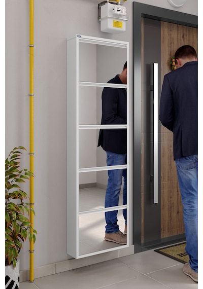 Ceha 5'li Metal Ayakkabılık Kar Beyaz/Aynalı K.AYK-5/A/P9003