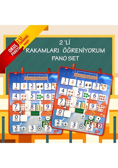 2 Set - 88 Parça Tox Rakamları Öğreniyorum Keçe Duvar Panoları .