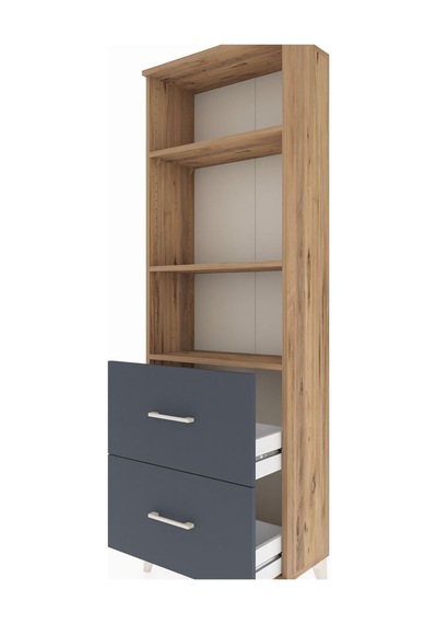 Arges Dolap 3 Raflı 2 Çekmeceli 60x30x182 Çam-antrasit Çam