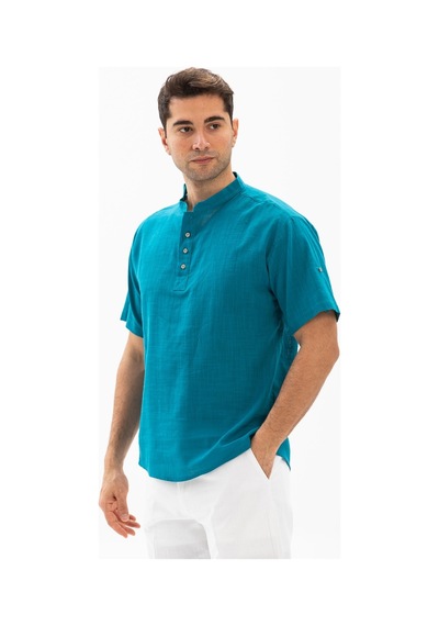 Kısa Kol Şile Bezi Bodrum Erkek T-shirt Petrol 3053-petrol Petrol