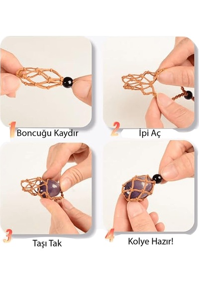 Erilsa Sertifikalı Orijinal Şifa Seti Makrome Örgülü 7 Çakra Doğal Taş K Çok Renkli