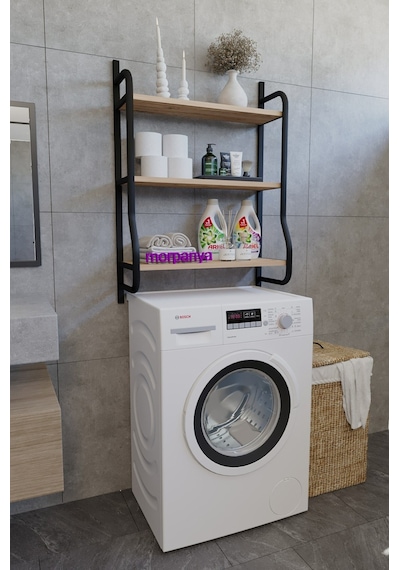 Morpanya Bony Çamaşır Makinesi Üstü Düzenleyici Raf Banyo Dolabı Rafı Makina Üstü Dolap Raf Ceviz Morpanya Bony Çamaşır Makinesi Üstü Düzenleyici Raf Banyo Dolabı Rafı Makina Üstü Dolap Raf Ceviz