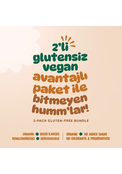 Organik Glutensiz Vegan Muzlu Atıştırmalık Paketi - 2 Adet 2 Çeşit 60 G