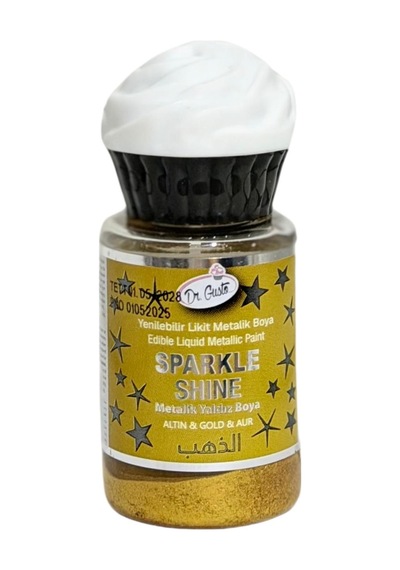 Dr. Gusto Sparkle Sıvı Metalik Boya Altın Gold Yenilebilir Pasta Ve Tatlı Dekor Boyası