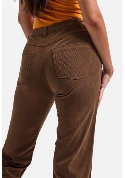 Kadın Kahve Flare Fit Velvet Kadife Kumaş Pantolon