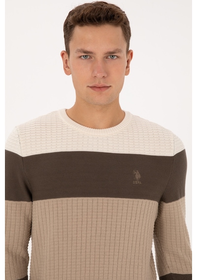 U.S. Polo Assn. Erkek Regular Fit Bisiklet Yaka Vizon Sweatshirt 50307828-VR052