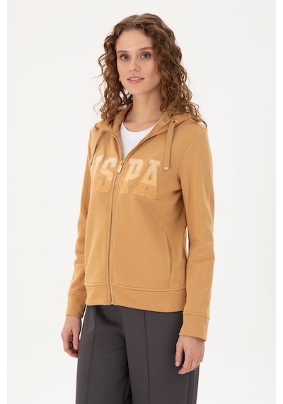 U.S. Polo Assn. Kadın Camel Basic Kapüşonlu Sweatshirt 50289540-VR015 U.S. Polo Assn. Kadın Camel Basic Kapüşonlu Sweatshirt 50289540-VR015