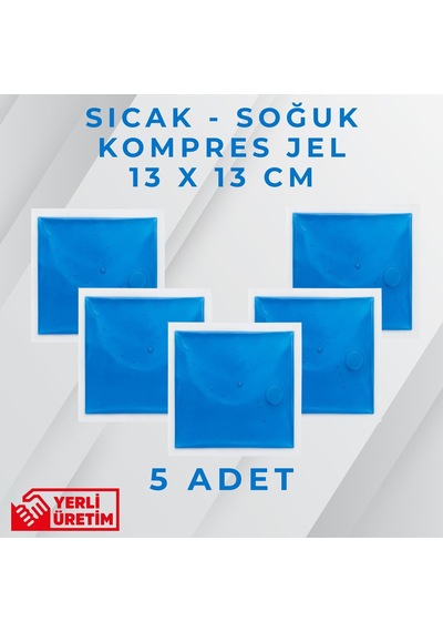Mavi 13x13 Cm 5 Adet Soğuk Kompres Jel Buz Aküsü Soğuk Zincir Buz Jeli Buz Torbası Strafor Kutu İçi Jel
