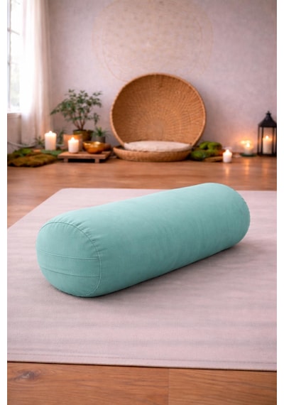 Yuvarlak Zafu Meditasyon Minderi & Bolster Minderi İkili Yoga Meditasyon Minder Seti Su Yeşili