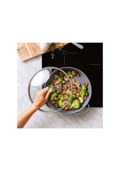 Greenpan 26 Cm Evrensel Temperli Cam Kapak Paslanmaz Çelik Sap 220 C Fırın Uyumlu Diğer