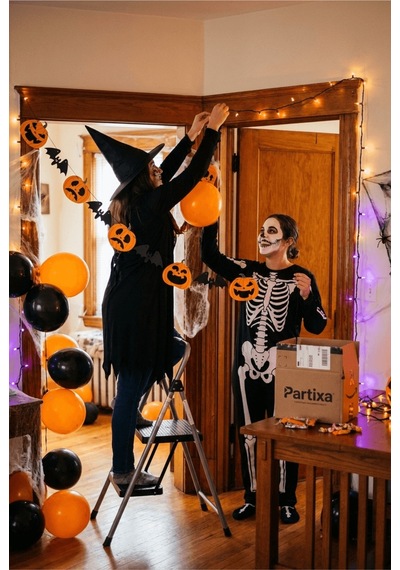 Halloween Balkabağı Ve Yarasa Figürlü Özel Kesim Banner - 2,5 Metre Cadılar Bayramı Kutlama Çok Renkli