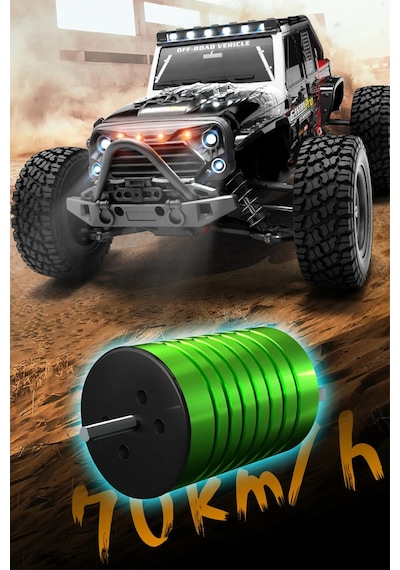 Mofy Baby Gantry Pro Fırçasız Motor Rc Uzaktan Kumandalı Araba 4wd 1:16 Metal İç Aksam 70km/h Şarjlı 4x4 Araç Kırmızı