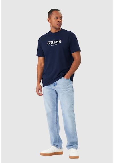 Guess M6gı16k3032 Cn Ss Guess Logo Con Erkek Tişört Lacivert