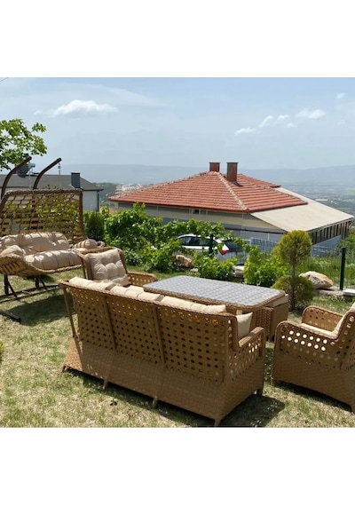 Doğtaş Scollection Talia Rattan Bahçe Oturma Seti Istenilen Renk Yapabiliriz Gri