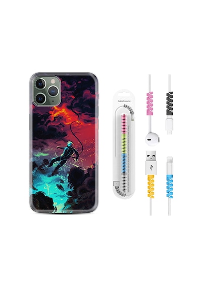 Apple Uyumlu iPhone 12 Pro Kılıf Kablo Koruyuculu Astronot Düşerken 1696
