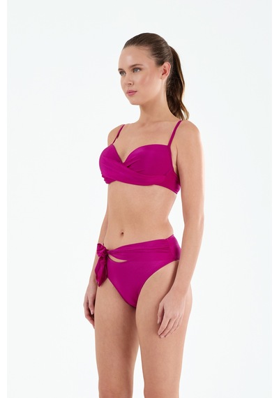 Louren Kadın Fuşya Kaplı Telli Fiyong Detaylı Bikini Takımı Fuşya