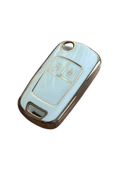 Autohan Keys Anahtar Kılıfı Astra J, Corsa D, Corsa E, Insignia, Mokka, Meriva İçin, Beyaz-altın, 2 Butonlu