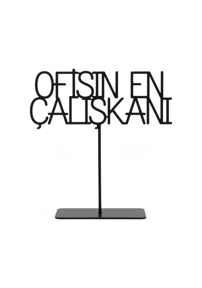Ofisin En Çalışkanı Minimalist Siyah Metal Masa Üstü Dekoratif Obje - Modern Ofis Aksesuarı