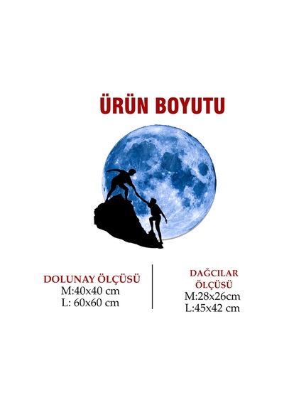 Kişiselleştirilebilir Led Işıklı Epoksi Cam Katmanlı Tablo Sierra Dolunay Mavi - 738176759 Mavi