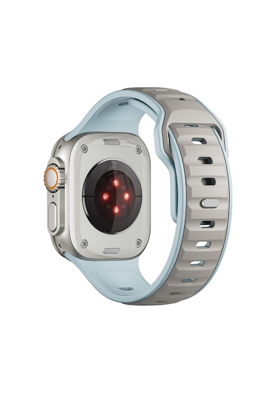 Watch Ultra 49mm Ecrz Krd-135 Silikon Kordon Strap Kayış - Açık Mavi-gri