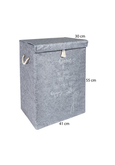 Keçe Kapaklı Çok Amaçlı Mega Kutu Gri 55x41x30 Cm Gri