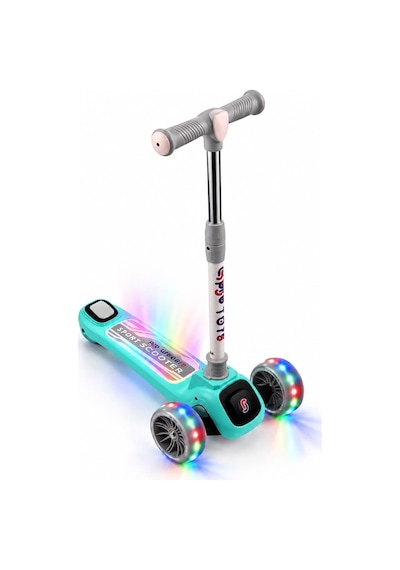 Sportpro Müzikli Rgb Neon Işıklı 3tekerli Katlanabilir Scooter 3+yaş Yeşil