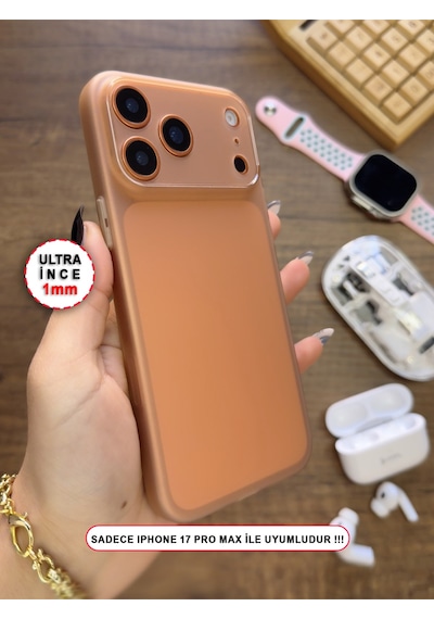 Apple iPhone 17 Pro Max Uyumlu Süper İnce Mat Ultra Thin Silikon Kılıf Çöl