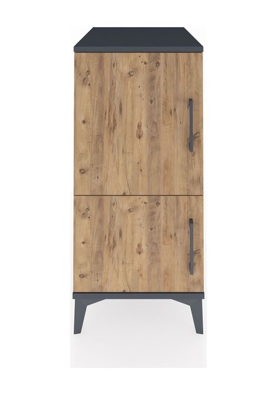 Kronos Komodin 3 Raflı 2 Kapaklı 44x59x96 Antrasit-çam Antrasit