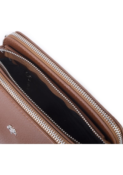Nas Bag Kadın Sade Şık Omuz Ve Çapraz Zincirli Ve Uzun Çift Askılı 20x15 Cm Taba Lopez