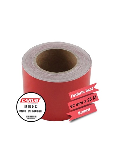 Carub Fosforlu Bant Kırmızı 9,2 Cm X 25 Mt