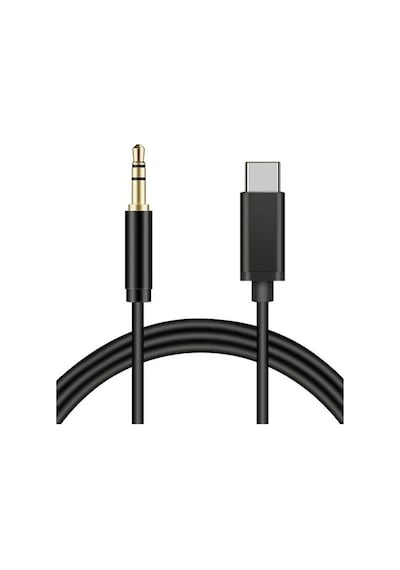 Type c usb c to Aux 3.5 mm erkek Jack type c aux kablo 1m siyah