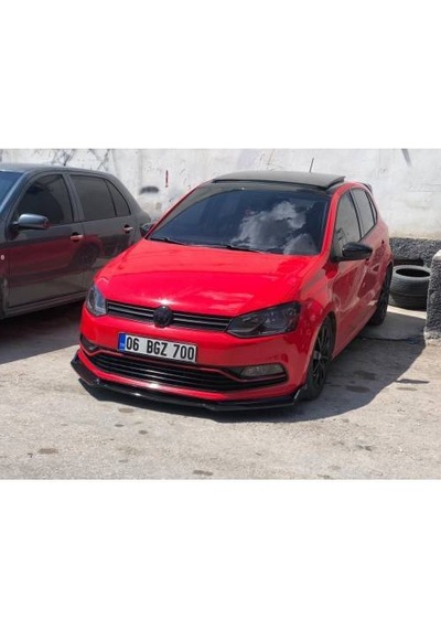 Vw Polo 6r Ön Lip Ek Abs Plastik Piano Black 2009 - 2017 3 Parça