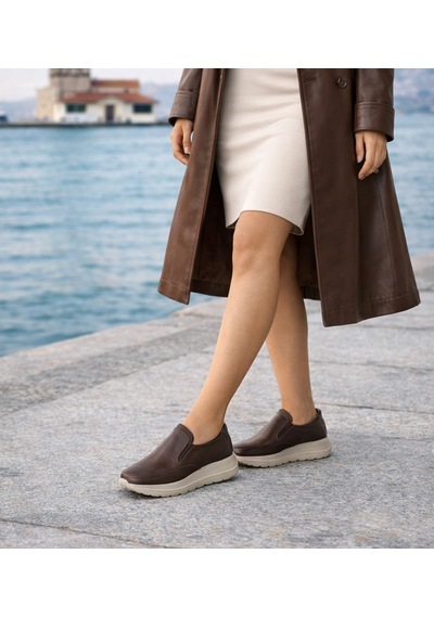 Twoegoist Kadın Hakiki Deri Kalın Taban Hafif Anatomik Casual Konfort Ayakkabı Koyu Kahve Twoegoist Kadın Hakiki Deri Kalın Taban Hafif Anatomik Casual Konfort Ayakkabı Koyu Kahve