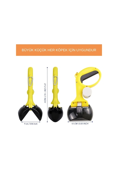 Köpek Dışkı Toplama Aparatı -kaka Toplama El Değmeden-pooper Scooper & Atık Küreği Poşet Dahil